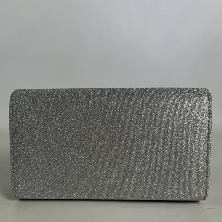 Farfouillette Wedding Pouch with Shiny and Rigid Clasp Silver