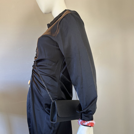 Farfouillette Wedding Pouch With Snap-Flap Shiny And Rigid Black