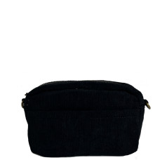 Farfouillette Crossbody Côtelé Et Pochette Noir