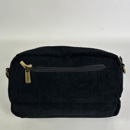 Farfouillette Crossbody Côtelé Et Pochette Noir
