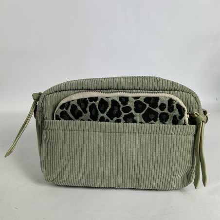 Farfouillette Crossbody Côtelé Et Pochette Tilleul