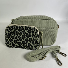 Farfouillette Sac Porté Travers Côtelé Et Pochette Tilleul pochette et bandoulière
