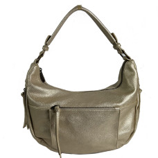 Farfouillette Large Drawstring Bag Faux Cuir Grainé Doré