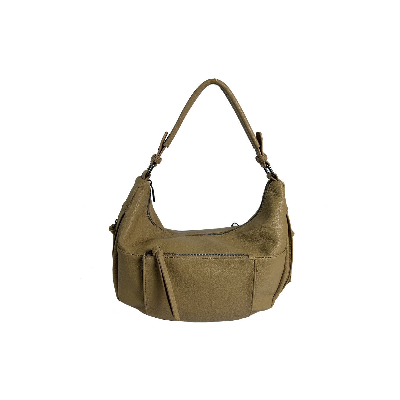 Farfouillette Large Drawstring Bag Faux Cuir Grainé Sable