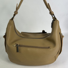 Farfouillette Large Drawstring Bag Faux Cuir Grainé Sable