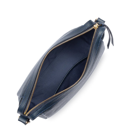 Lancaster Dune Sac Trotteur En Cuir Grainé 529-96 Bleu Foncé OUVERT