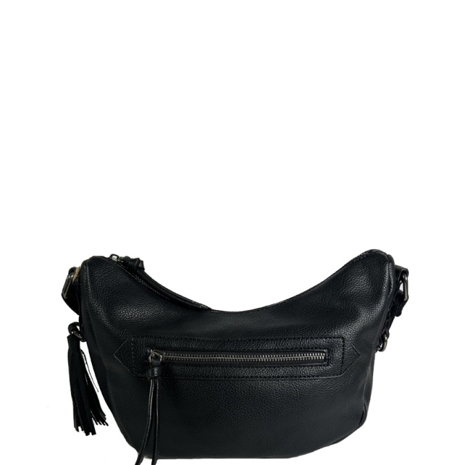 Farfouillette Large Banana Bag Faux Cuir Grainé Noir