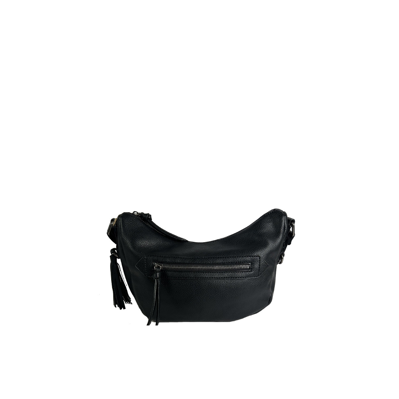 Farfouillette Large Banana Bag Faux Cuir Grainé Noir