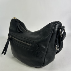 Farfouillette Large Banana Bag Faux Cuir Grainé Noir
