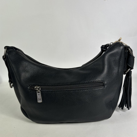 Farfouillette Large Banana Bag Faux Cuir Grainé Noir