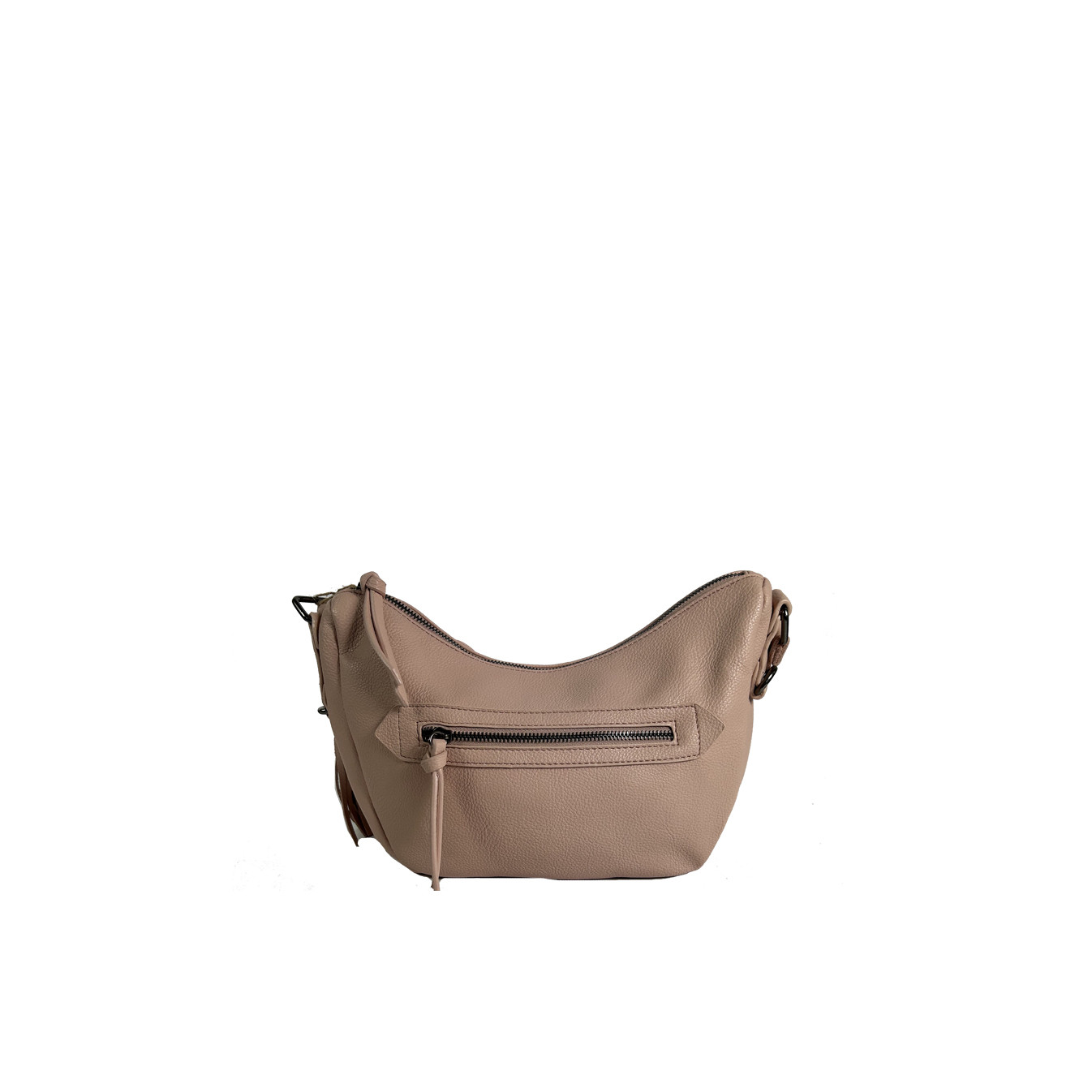 Farfouillette Large Banana Bag Faux Cuir Grainé Rose