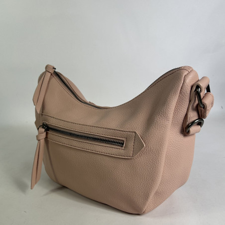 Farfouillette Large Banana Bag Faux Cuir Grainé Rose