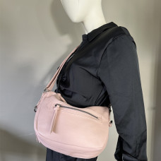 Farfouillette Large Banana Bag Faux Cuir Grainé Rose