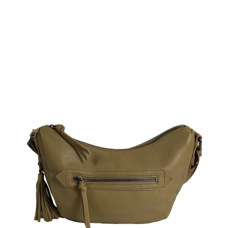 Farfouillette Large Banana Bag Faux Cuir Grainé Sable