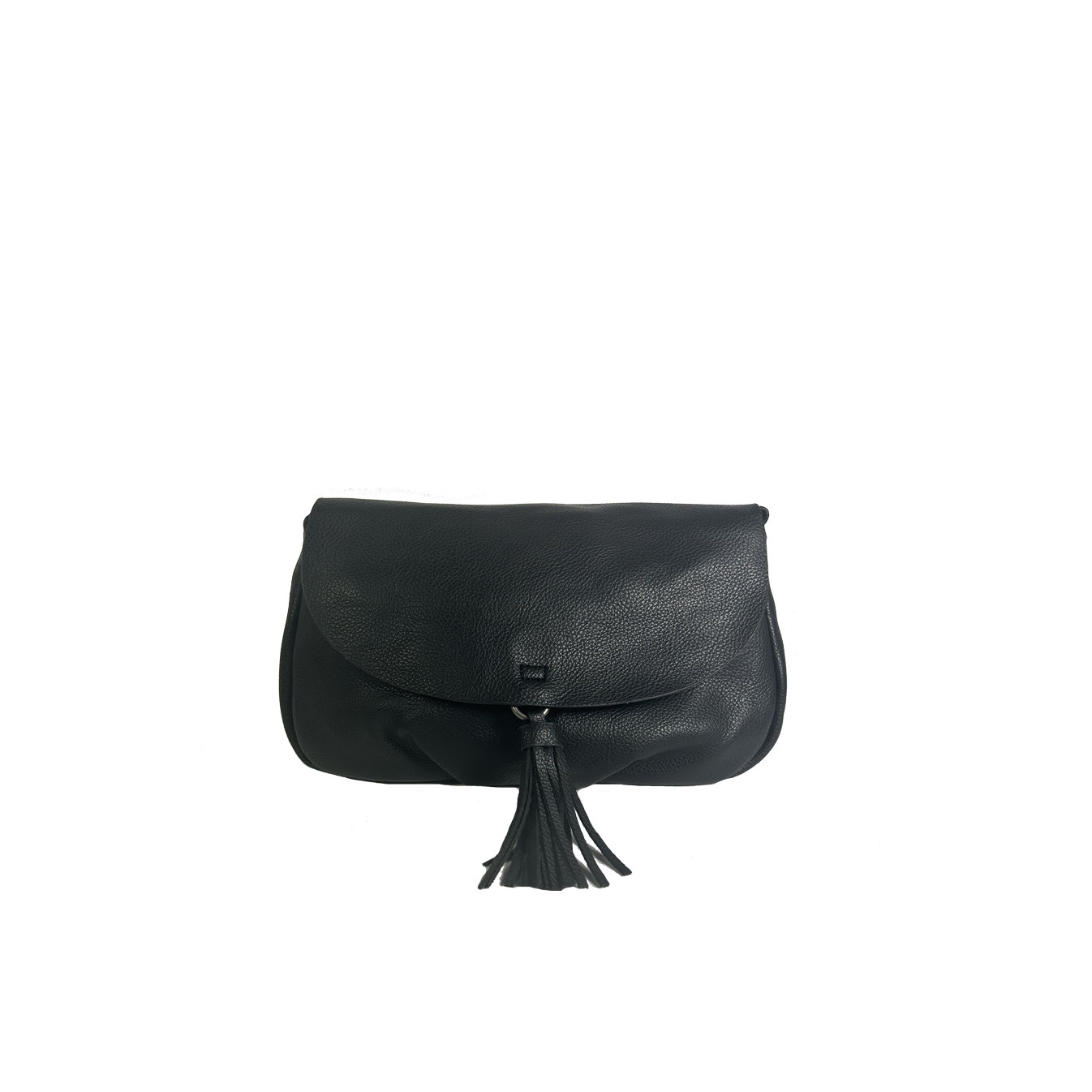 Farfouillette Crossbody Bag with Flap and Tassel 3 Compartments Black