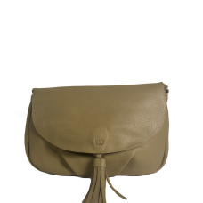 Farfouillette Crossbody Bag with Flap and Tassel 3 Compartments Sand