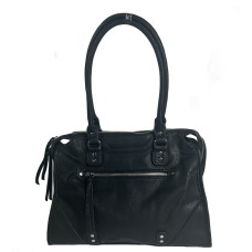 Farfouillette Shopping Bag with Metal Details Black