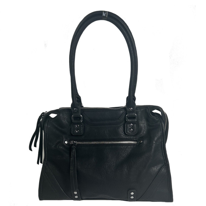 Farfouillette Shopping Bag with Metal Details Black