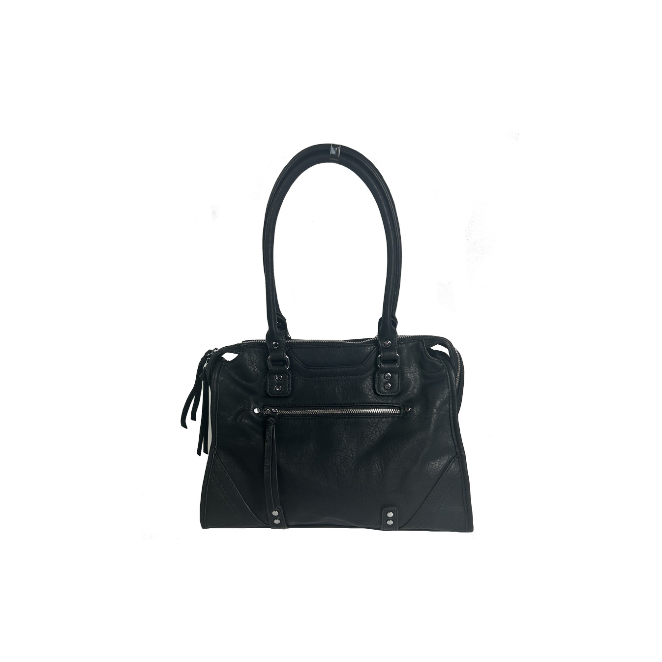 Farfouillette Shopping Bag with Metal Details Black