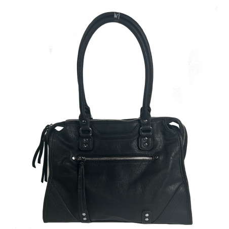 Farfouillette Shopping Bag with Metal Details Black