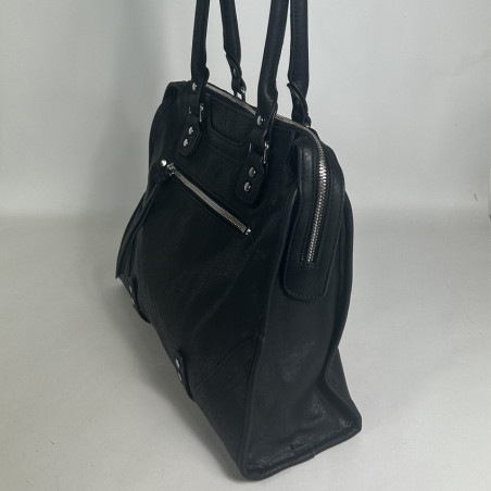 Farfouillette Shopping Bag with Metal Details Black