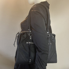 Farfouillette Shopping Bag with Metal Details Black