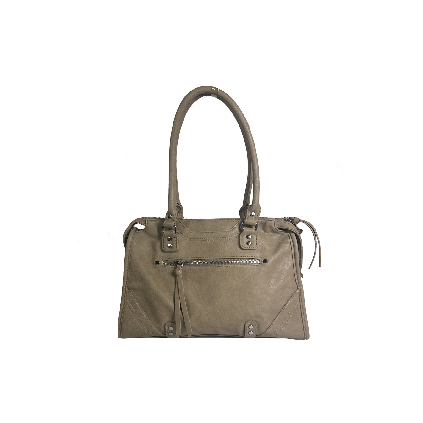 Farfouillette Sac Shopping Aux Détails Métalliques Taupe