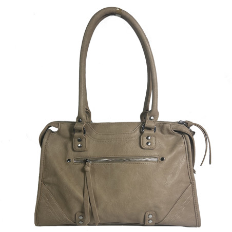 Farfouillette Shopping Bag with Metal Details Taupe