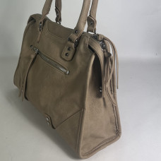Farfouillette Shopping Bag with Metal Details Taupe