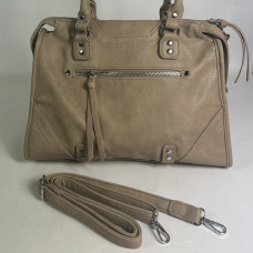 Farfouillette Sac Shopping Aux Détails Métalliques Taupe bandoulière