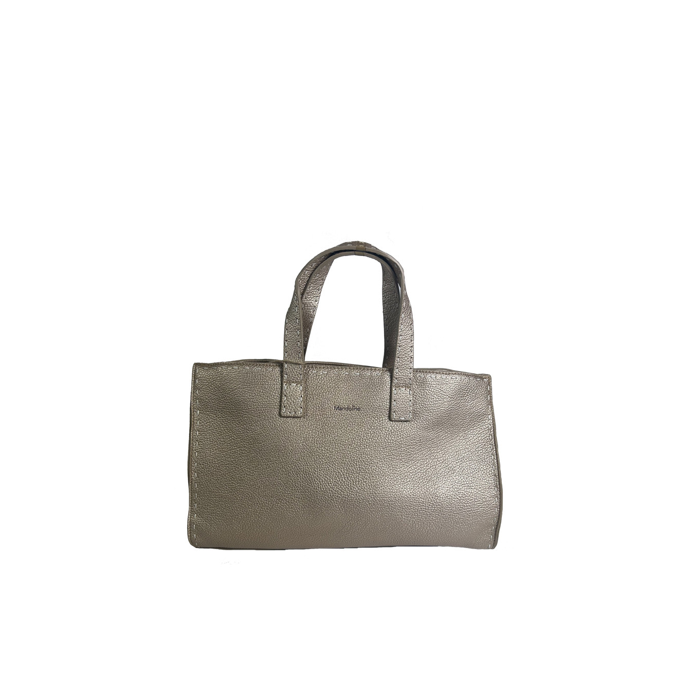 Farfouillette Sac Porté Main Avec Surpiqûres Doré