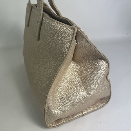 Farfouillette Handbag with Gold Stitching