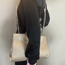 Farfouillette Handbag with Gold Stitching