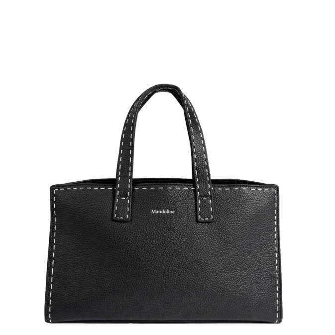 Farfouillette Handbag with Topstitching Black