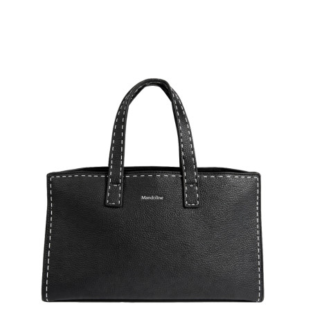 Farfouillette Handbag with Topstitching Black