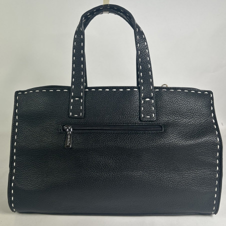 Farfouillette Handbag with Topstitching Black
