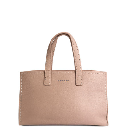 Farfouillette Handbag with Pink Topstitching