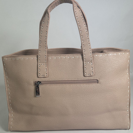 Farfouillette Handbag with Pink Topstitching