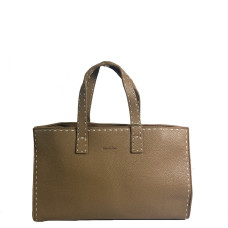 Farfouillette Handbag with Topstitching Sand
