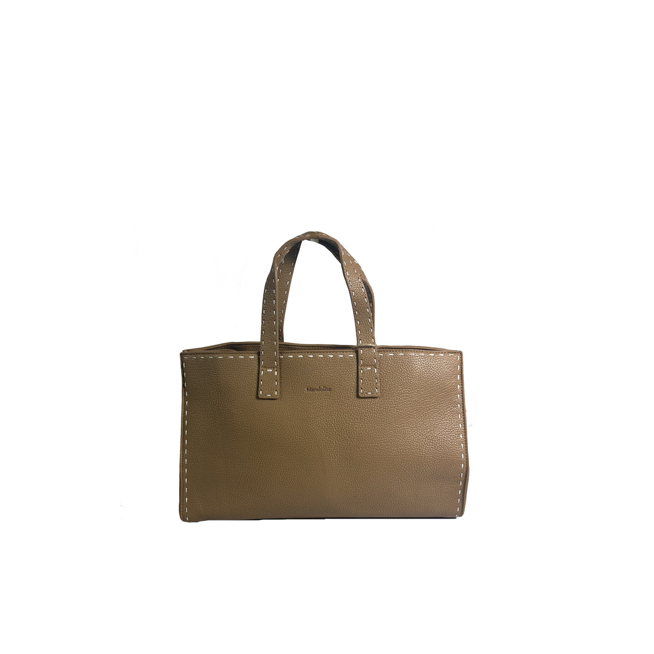 Farfouillette Handbag with Topstitching Sand