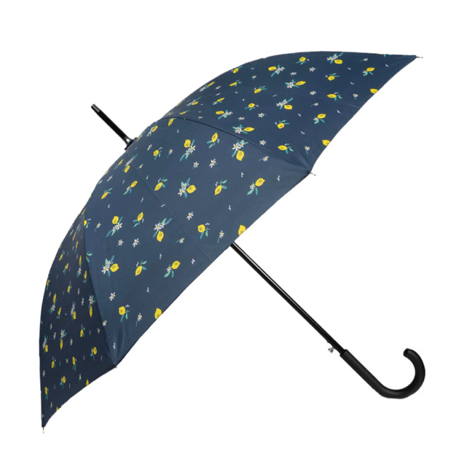 Isotoner Parapluie Canne Auto Citron Jaune