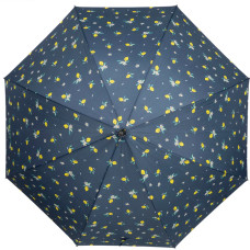 Isotoner Parapluie Canne Auto Citron Jaune ouvert