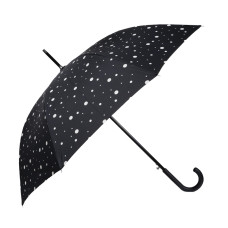 Isotoner Automatic Umbrella with Black/Yellow Polka Dots