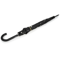Isotoner Automatic Umbrella with Black/Yellow Polka Dots