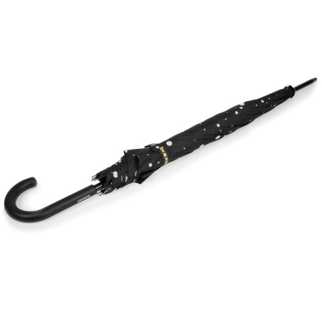 Isotoner Automatic Umbrella with Black/Yellow Polka Dots