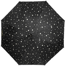 Isotoner Automatic Umbrella with Black/Yellow Polka Dots