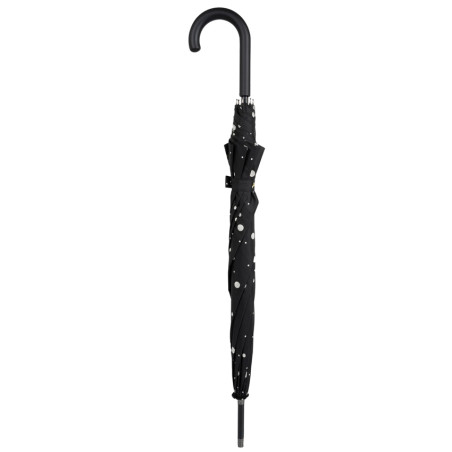 Isotoner Automatic Umbrella with Black/Yellow Polka Dots