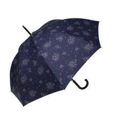 Isotoner Automatic Umbrella with Handle Purple Grape Polka Dot