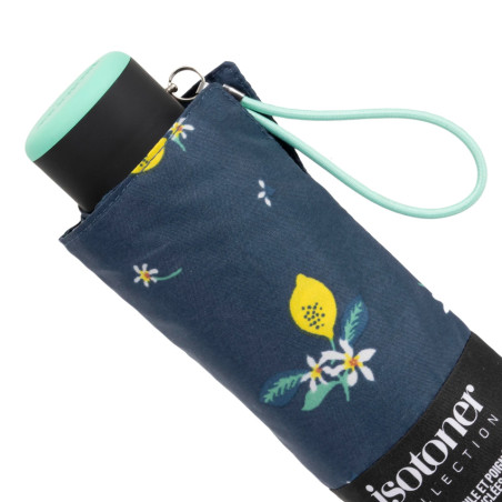 Isotoner Compact Mini Slim Manual Lemon Yellow Umbrella