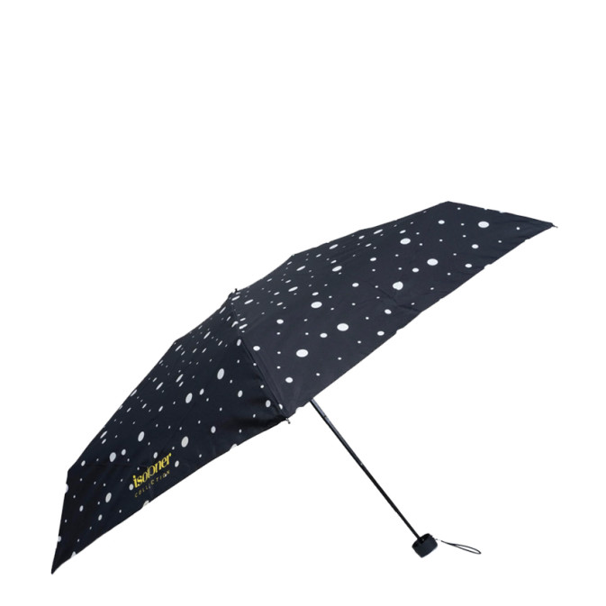 Isotoner Compact Mini Slim Manual Umbrella Black/Yellow
